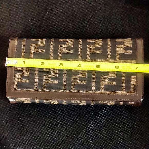 MFENDI Zucca Navy Canvas and Brown Leather Snap Bifold Wallet - Picture 16 of 16